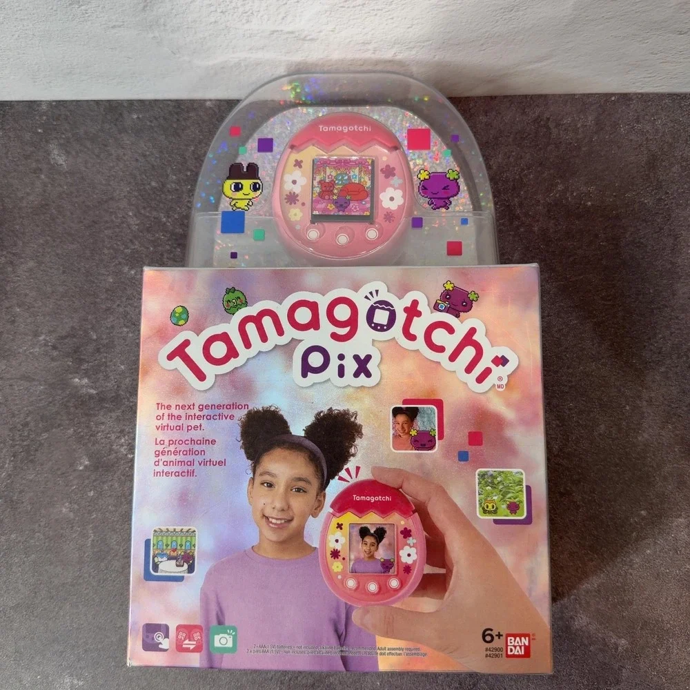 Bandai Tamagotchi Pix Virtual Pet Floral Pink with Camera 42901